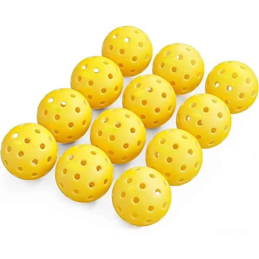 12 colorful indoor pickleballs